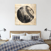  illustratie Baseball Newspapier Style Canvas Afdruk (Insitu (Slaapkamer))