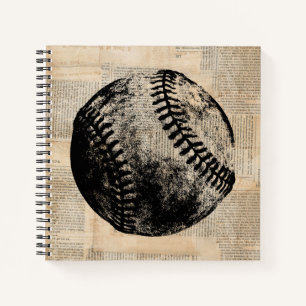  illustratie Baseball Newspapier Style Notitieboek