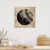  illustratie Baseball Newspapier Style Poster (Keuken)