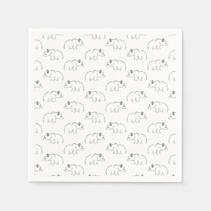 Illustratie Beer Patroon CUSTOM ACHTERGROND KLEUR Servet