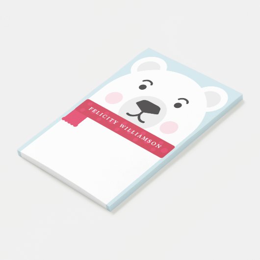 Illustratie Beer van Cute Winter Polar Post-it® Notes (Schuin)