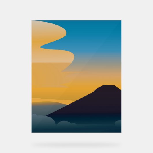 Illustratie bergschilderij acryl bord (Voorkant)