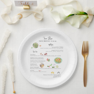Illustratie Bespoke   Menu Taco Bar Wedding Papieren Bordje