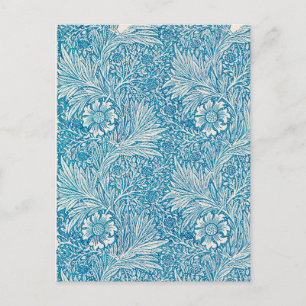 Illustratie  blauw marigold Ornament Briefkaart