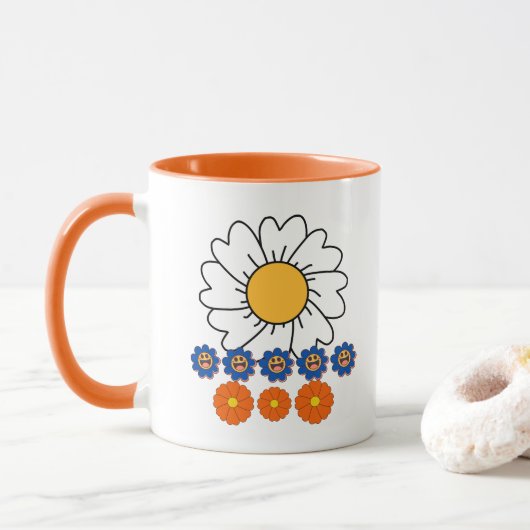 Illustratie bloemen mok (Met donut)
