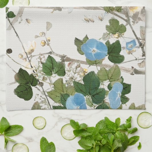 Illustratie bloemen theedoek (Gevouwen)