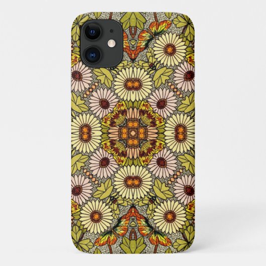  illustratie bloemen vlinderpatroon Case-Mate iPhone case (Achterkant)