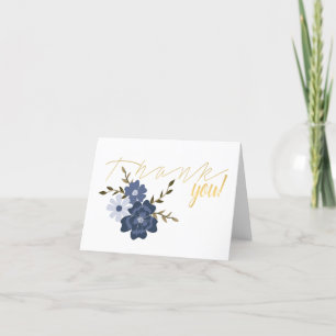 Illustratie Blue Vector Flowers Vines Bedankkaart
