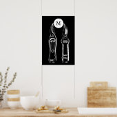  ILLUSTRATIE-boomstammen Monogram B-Poster Poster (Keuken)