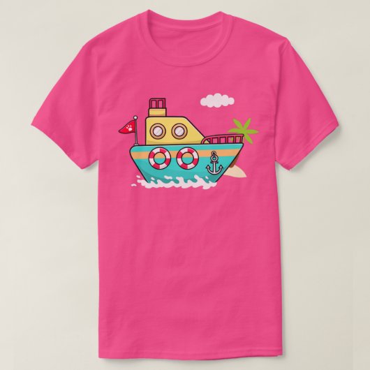 Illustratie bootCartoon T-shirt (Design voorkant)