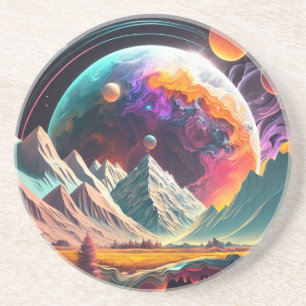 Illustratie buitenaardse planeet zandsteen onderzetter