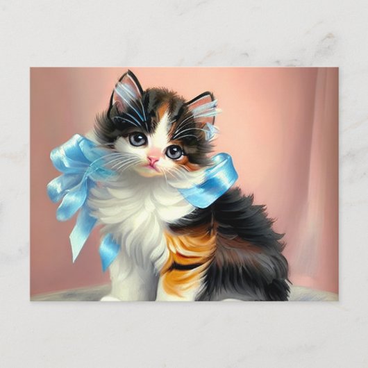  illustratie Calico Kitten Briefkaart (Voorkant)