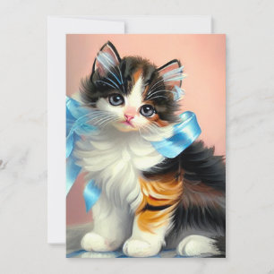  illustratie Calico Kitten Kaart