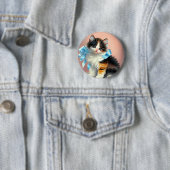  illustratie Calico Kitten Ronde Button 5,7 Cm (In situ)