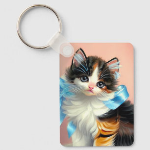 illustratie Calico Kitten Sleutelhanger