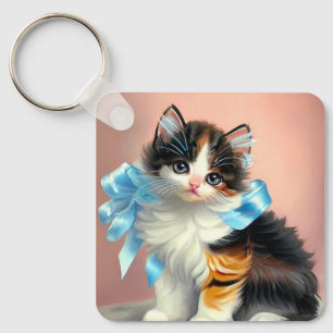  illustratie Calico Kitten Sleutelhanger