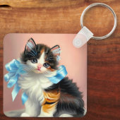 illustratie Calico Kitten Sleutelhanger (Achterkant)
