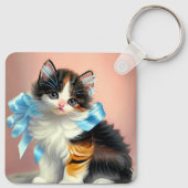 illustratie Calico Kitten Sleutelhanger (Achterkant)