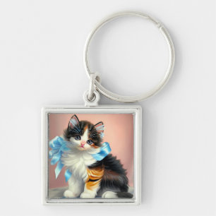 illustratie Calico Kitten Sleutelhanger