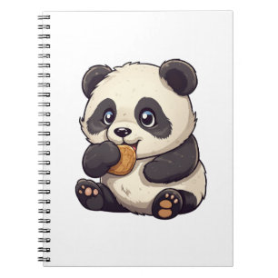 illustratie cartoon panda notitieboek