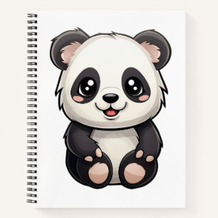 illustratie cartoon panda notitieboek