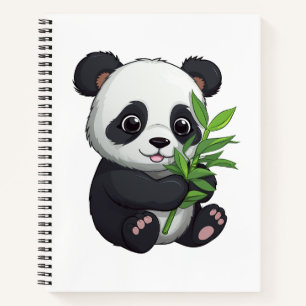 illustratie cartoon panda notitieboek