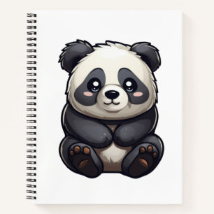 illustratie cartoon panda notitieboek