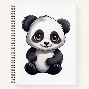 illustratie cartoon panda notitieboek