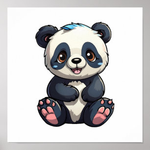 illustratie cartoon panda poster