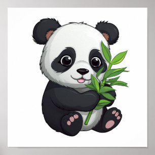 illustratie cartoon panda poster