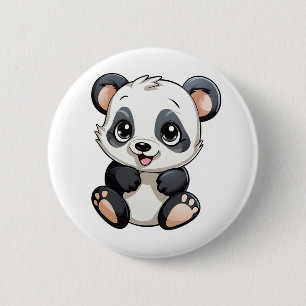 illustratie cartoon panda ronde button 5,7 cm