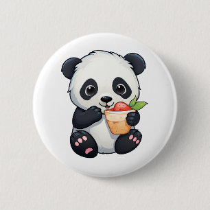 illustratie cartoon panda ronde button 5,7 cm
