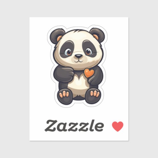 illustratie cartoon panda sticker (Vel)