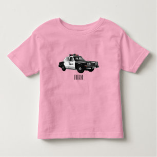 Illustratie cartoon politieauto kinder shirts