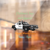 Illustratie cartoon politieauto raamsticker (Vel 2)