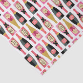 Illustratie Champagne-flessenpenseel Tissuepapier (Detail)