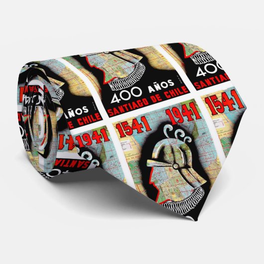  illustratie Chile Santiago Travel Stropdas (Opgerold)