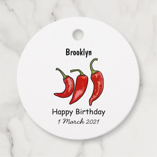 Illustratie Chili cartoon Bedankjes Labels (Voorkant)