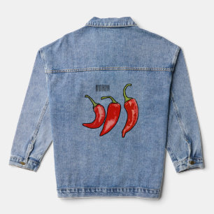 Illustratie Chili cartoon Denim Jacket