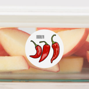 Illustratie Chili cartoon Labels