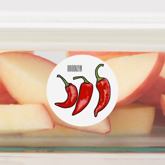 Illustratie Chili cartoon Labels (Aangebracht)