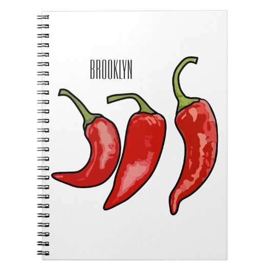 Illustratie Chili cartoon Notitieboek (Voorkant)