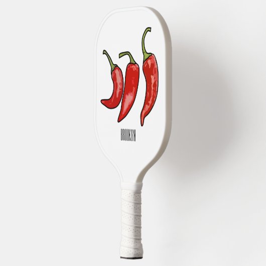 Illustratie Chili cartoon Pickleball Paddle (Links)