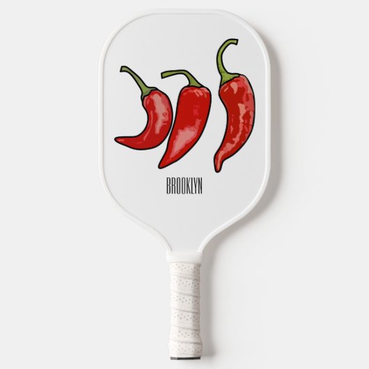 Illustratie Chili cartoon Pickleball Paddle (Voorkant)