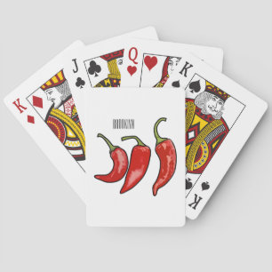 Illustratie Chili cartoon Pokerkaarten