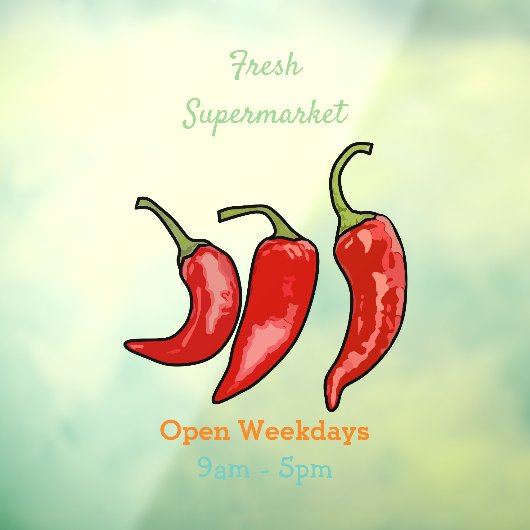 Illustratie Chili cartoon Raamsticker (Vel 3)