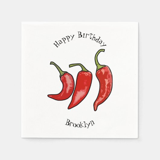 Illustratie Chili cartoon Servet (Voorkant)