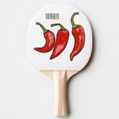 Illustratie Chili cartoon Tafeltennisbatje (Achterkant)