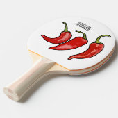 Illustratie Chili cartoon Tafeltennisbatje (Voorkant Gekanteld)