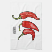 Illustratie Chili cartoon Theedoek (Verticaal)
